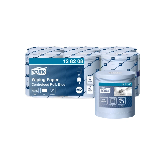 Poetspapier Tork M2 Advanced 1-laags 320m blauw 128208
