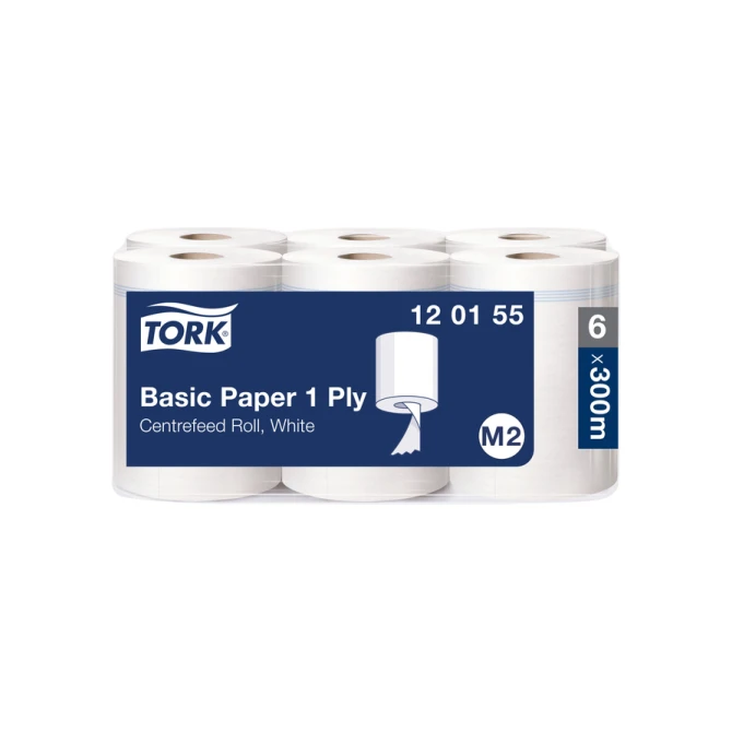 Poetspapier Tork M2 Basic Universal 1-laags 300m wit 120155