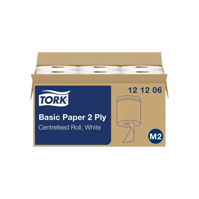 Poetspapier Tork M2 Basic Universal 2-laags 160m wit 121206