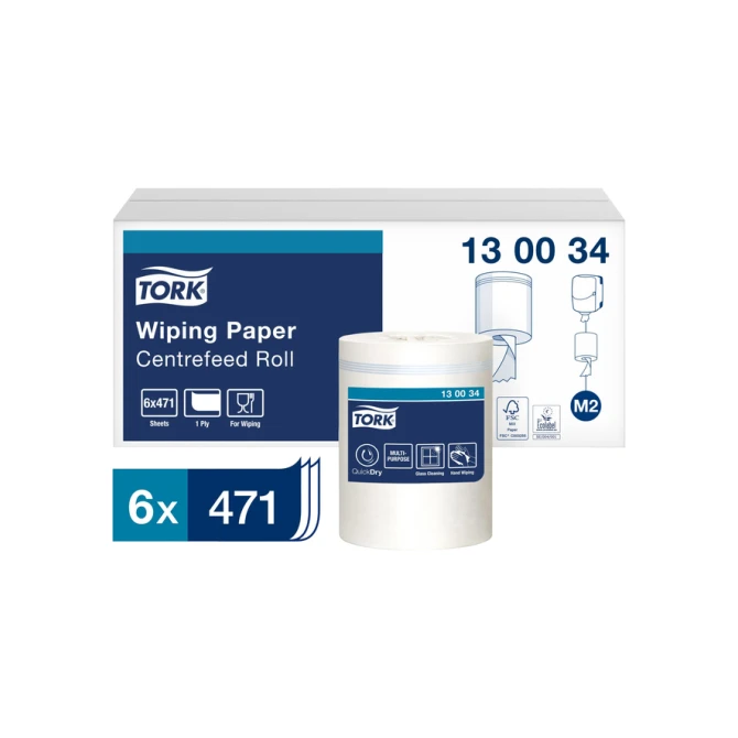 Poetspapier Tork M2 Premium 1-laags 165m wit 130034