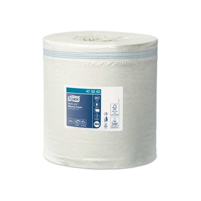 Poetspapier Tork M4 Reflex Advanced 1-laags 857 vel wit 473242