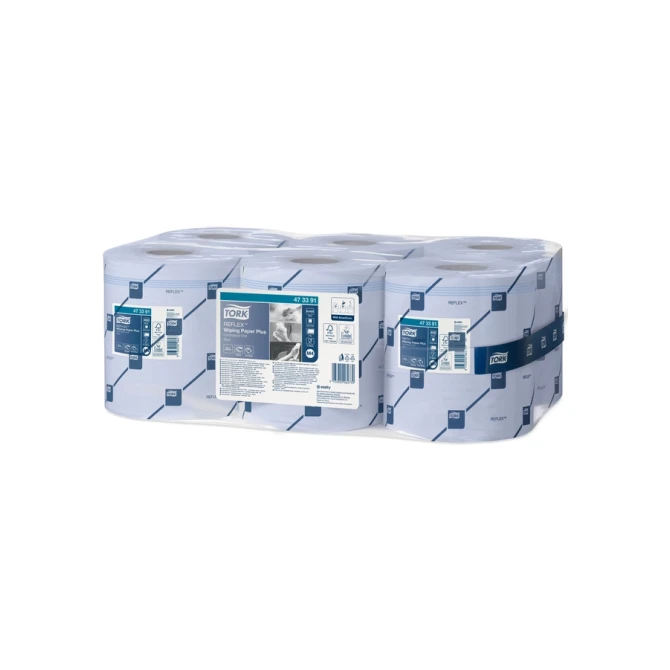 Poetspapier Tork M4 Reflex Plus Advanced 2-laags 450 vel blauw 473391