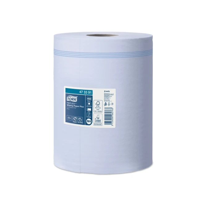 Poetspapier Tork M4 Reflex Plus Advanced 2-laags 450 vel blauw 473391