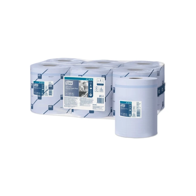 Poetspapier Tork M4 Reflex Plus Advanced 2-laags 450 vel blauw 473391