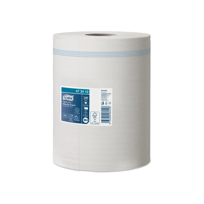 Poetspapier Tork M4 Reflex Premium 1-laags 340 vel wit 473412