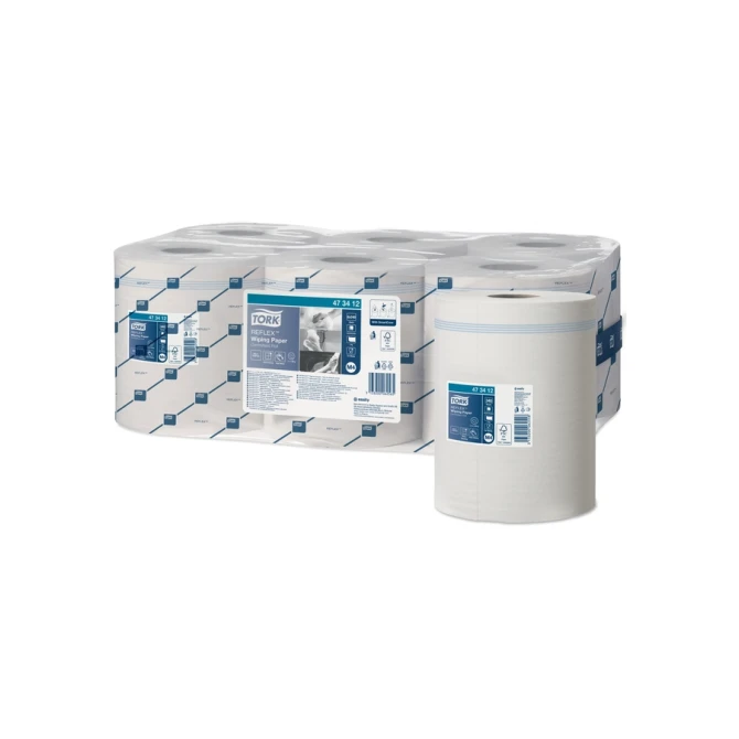 Poetspapier Tork M4 Reflex Premium 1-laags 340 vel wit 473412