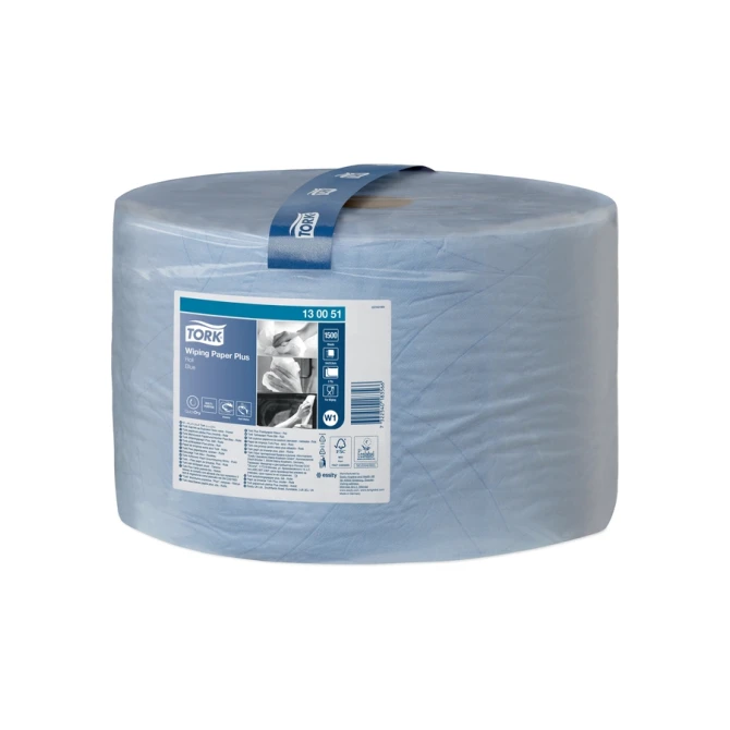 Poetspapier Tork W1 Plus Premium 2-laags 1500 vel blauw 130051