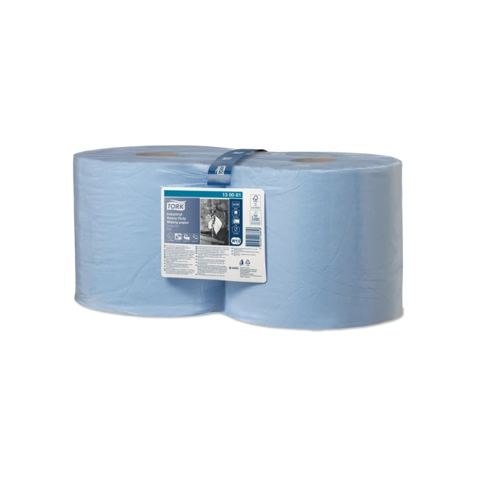 Poetspapier Tork W2 Heavy-Duty Industrial Premium 3-laags 350 vel blauw 130081
