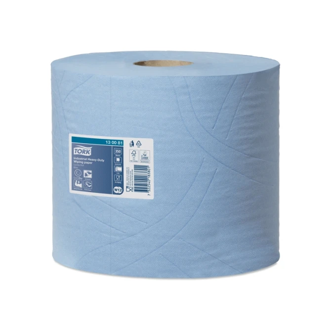 Poetspapier Tork W2 Heavy-Duty Industrial Premium 3-laags 350 vel blauw 130081