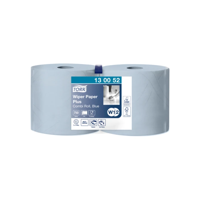 Poetspapier Tork W2 Plus Premium 2-laags 750 vel blauw 130052