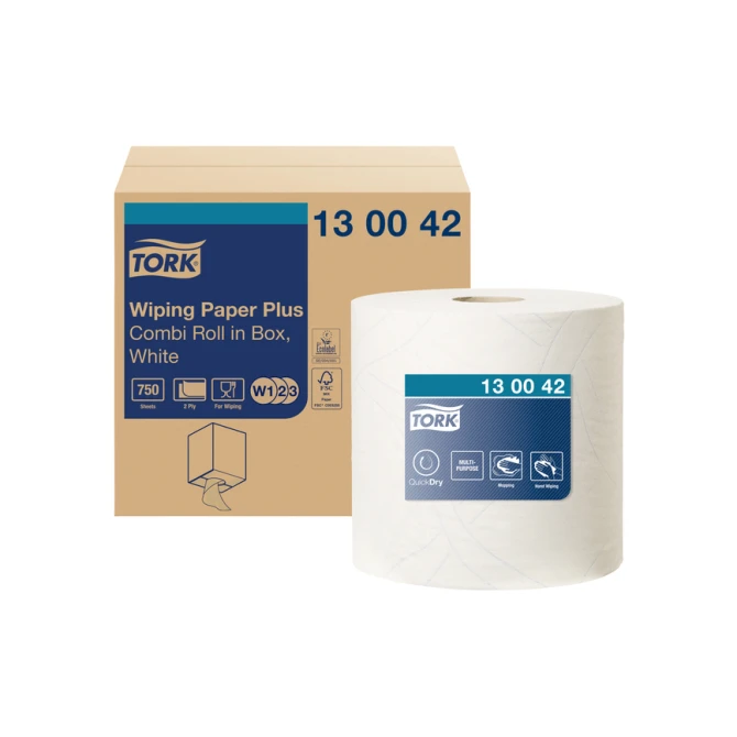 Poetspapier Tork W2 Plus Premium 2-laags 750 vel wit 130042