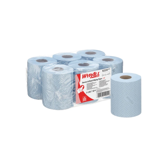 Poetspapier WypAll L10 1-laags 280 vel blauw 6220