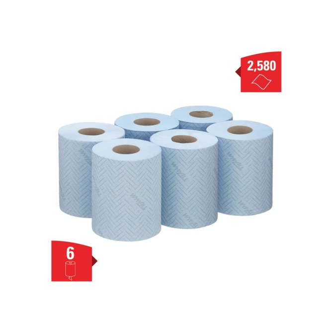 Poetspapier WypAll L10 1-laags 430 vel blauw 6223