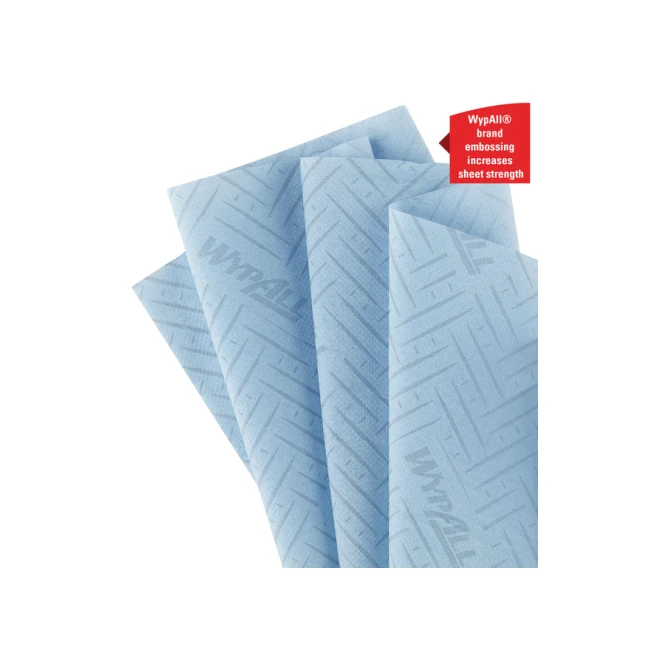 Poetspapier WypAll L10 1-laags 430 vel blauw 6223