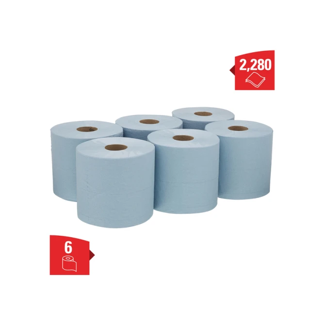 Poetspapier WypAll L20 2-laags 336 vel blauw 7302