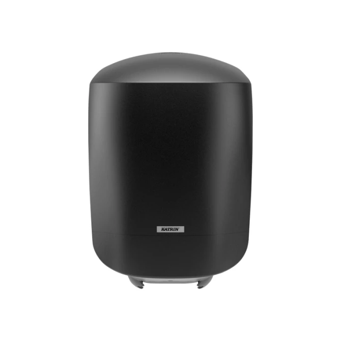 Poetspapierdispenser Katrin medium zwart 82254