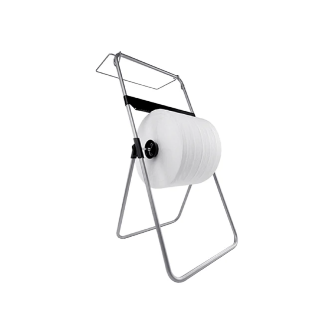 Poetspapierdispenser Satino CR1 vloerstandaard zilver 332370