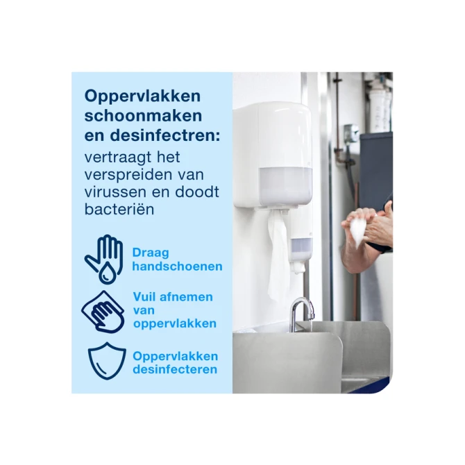 Poetspapierdispenser Tork M2 Elevation wit 559000