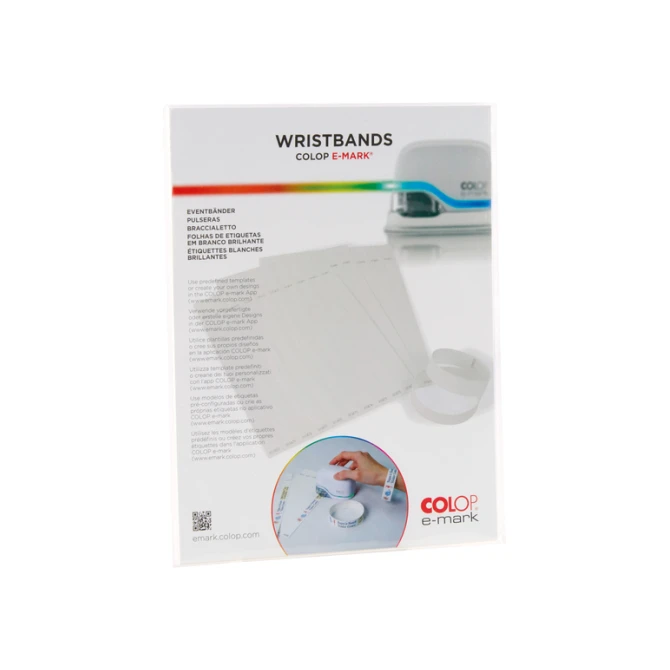 Polsband Colop E-mark 250x19mm 100 stuks wit