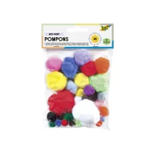 Pompon Folia 30 stuks diverse kleuren en afmetingen 30 stuks
