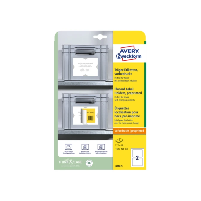 Positioneeretiket Avery Zweckform 8002 160x120mm bedrukt 10 etiketten