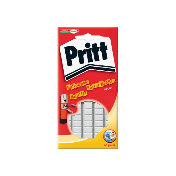 Poster Buddies Pritt dubbelzijdige kleefpads voor oa posters blister à 65 stuks