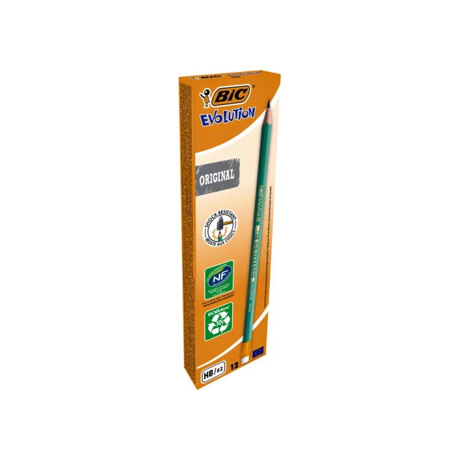 Potlood Bic Evolution ecolutions 655 zeshoekig HB met gumtop
