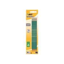 Potlood Bic Evolution ecolutions zeshoekig HB met gumtop blister à 4st