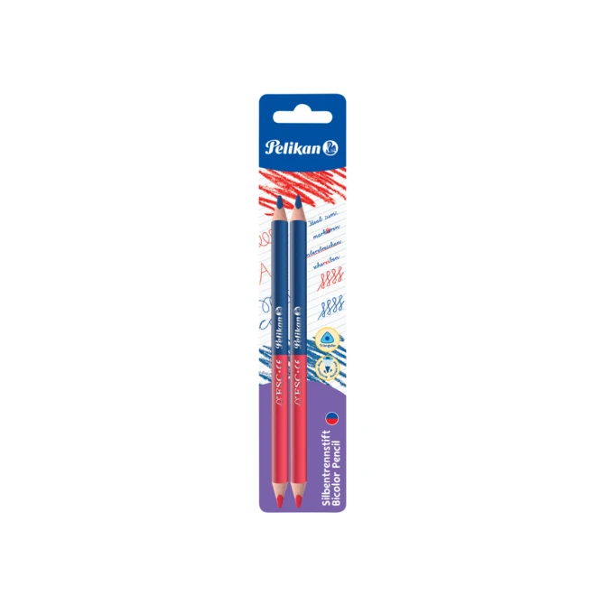 Potlood Pelikan 3mm rood/blauw 2 stuks