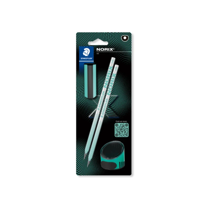 Potlood Staedtler Norix HB blister à 2 stuks zwart-groen