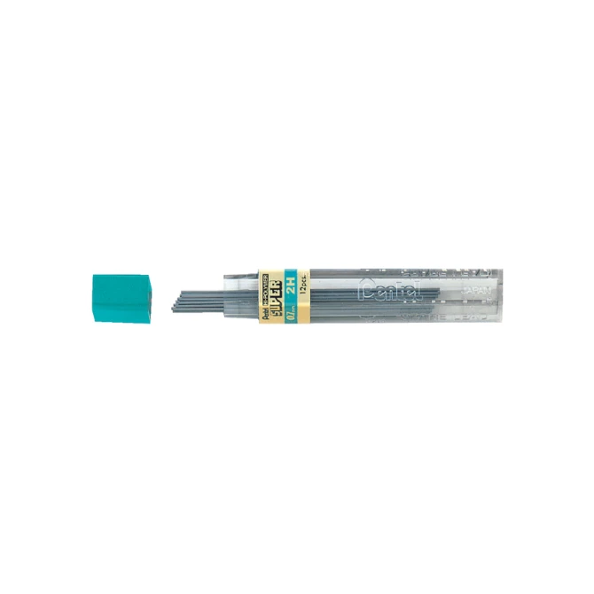 Potloodstift Pentel 2H 0.7mm zwart koker à 12 stuks