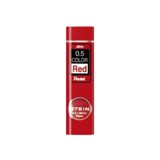 Potloodstift Pentel Ain Stein HB 0.5mm rood koker à 20 stuks