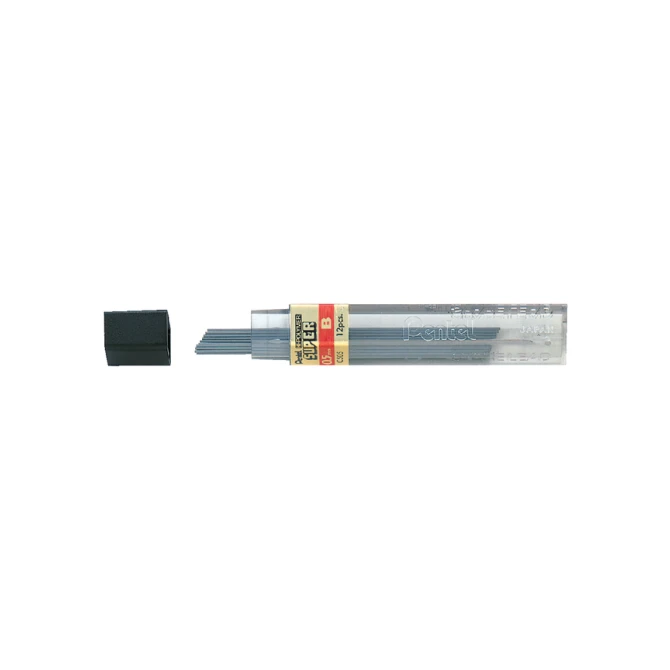 Potloodstift Pentel B 0.5mm zwart koker à 12 stuks