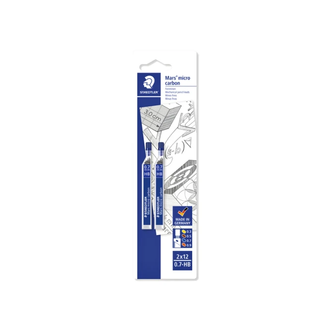 Potloodstift Staedtler Mars Carbon Micro 0.7mm HB blister 2 stuks