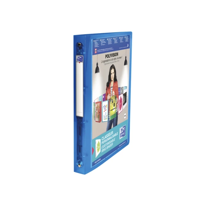 Presentatieringband Oxford Polyvision A4 4-rings O-mech 30mm blauw