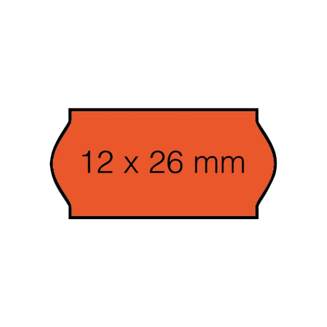 Prijsetiket 12x26mm Open-Data C6 permanent fluor rood 1500 stuks