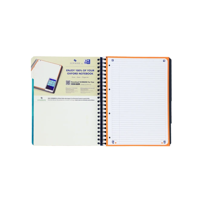 Projectboek Oxford School A4+ lijn 4-gaats 240 pagina's 80gr aqua