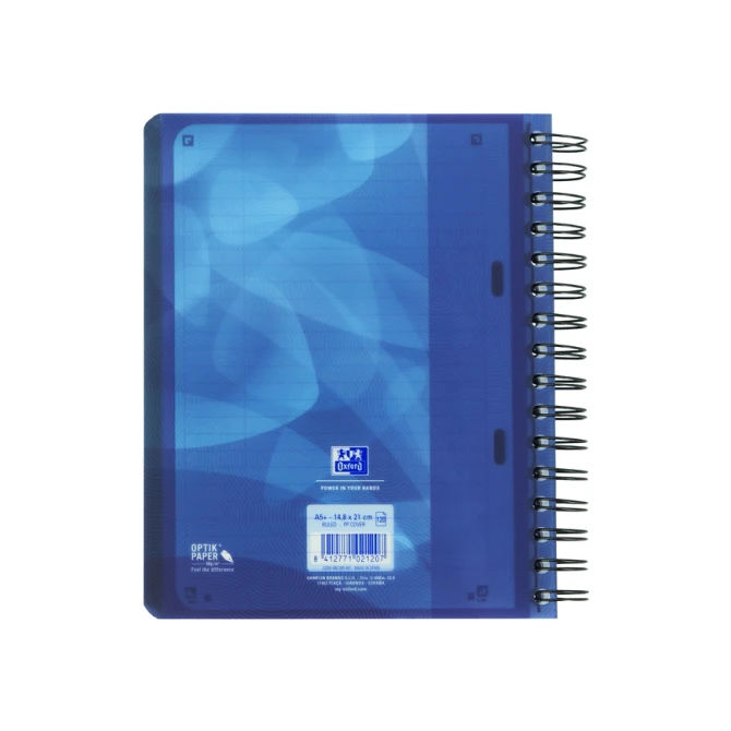 Projectboek Oxford School A5+ lijn 6-gaats 240 pagina's 80gr blauw