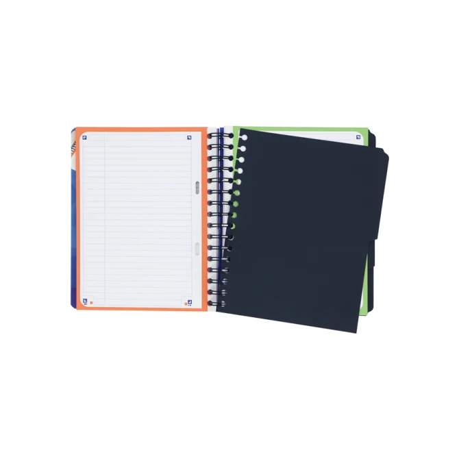 Projectboek Oxford School A5+ lijn 6-gaats 240 pagina's 80gr blauw