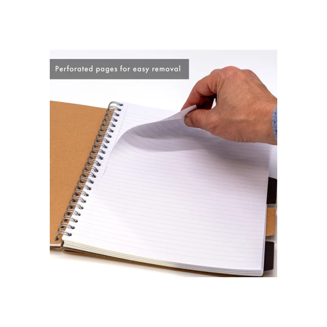 Projectboek Pukka Pad Kraft A4 lijn 5-tabs 200 pagina's 80gr