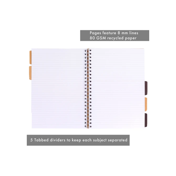 Projectboek Pukka Pad Kraft A4 lijn 5-tabs 200 pagina's 80gr
