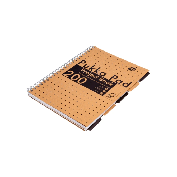 Projectboek Pukka Pad Kraft A4 lijn 5-tabs 200 pagina's 80gr