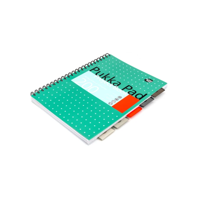 Projectboek Pukka Pad Metallic A4 lijn 5-tabs 200 pagina's 80gr groen