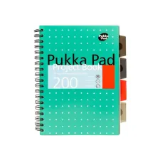 Projectboek Pukka Pad Metallic B5 lijn 4-tabs 200 pagina's 80gr groen