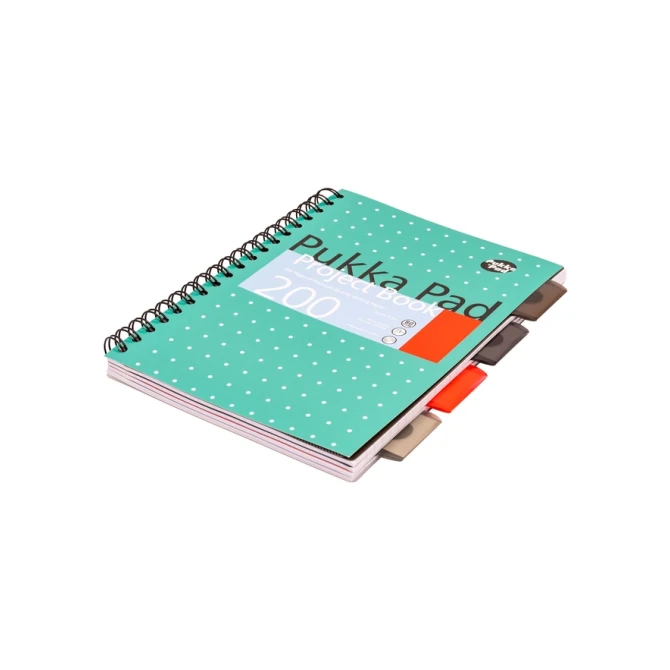 Projectboek Pukka Pad Metallic B5 lijn 4-tabs 200 pagina's 80gr groen