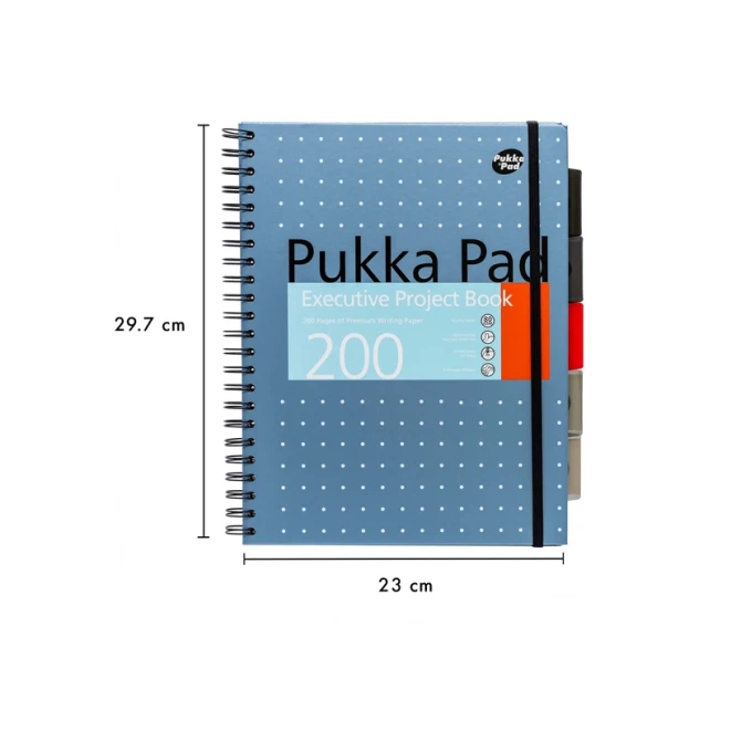 Projectboek Pukka Pad Metallic Executive A4 lijn 5-tabs 4-gaats 200 pagina's 80gr assorti