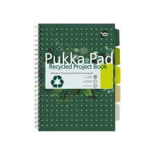 Projectboek Pukka Pad Recycled A4 lijn 5-tabs 4-gaats 200 pagina's 80gr groen