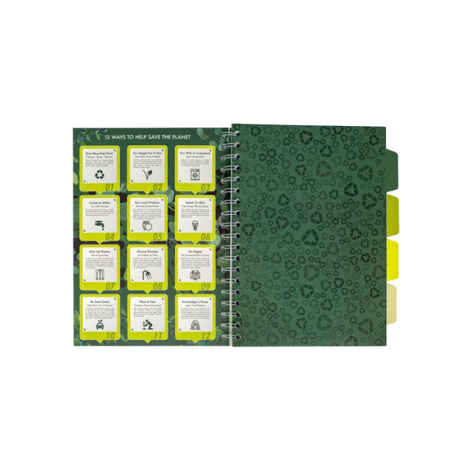 Projectboek Pukka Pad Recycled B5 lijn 4-tabs 200 pagina's 80gr groen