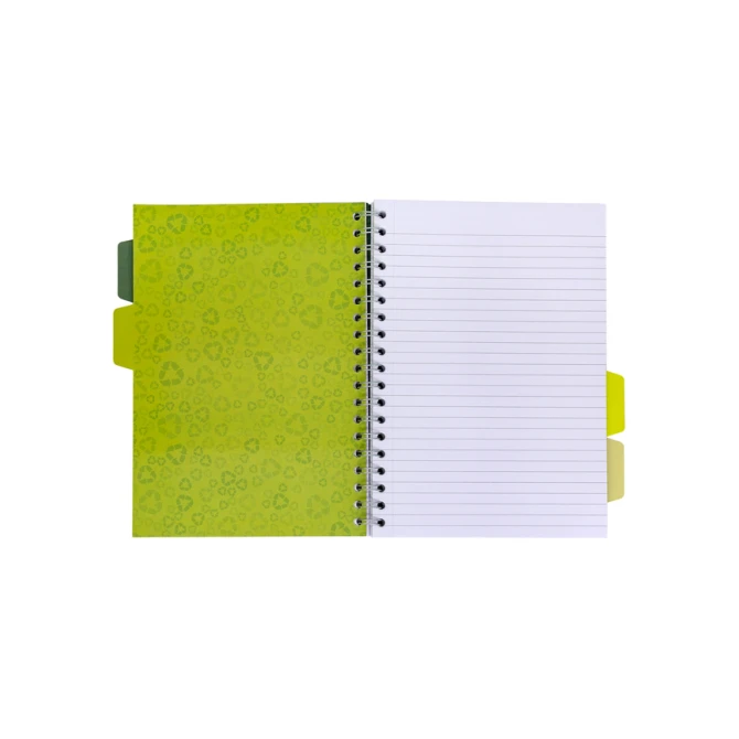 Projectboek Pukka Pad Recycled B5 lijn 4-tabs 200 pagina's 80gr groen