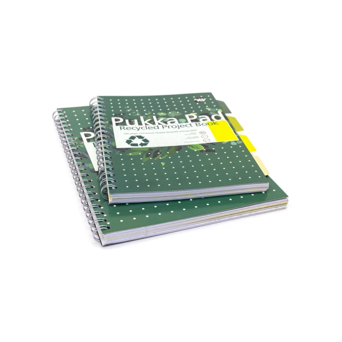 Projectboek Pukka Pad Recycled B5 lijn 4-tabs 200 pagina's 80gr groen